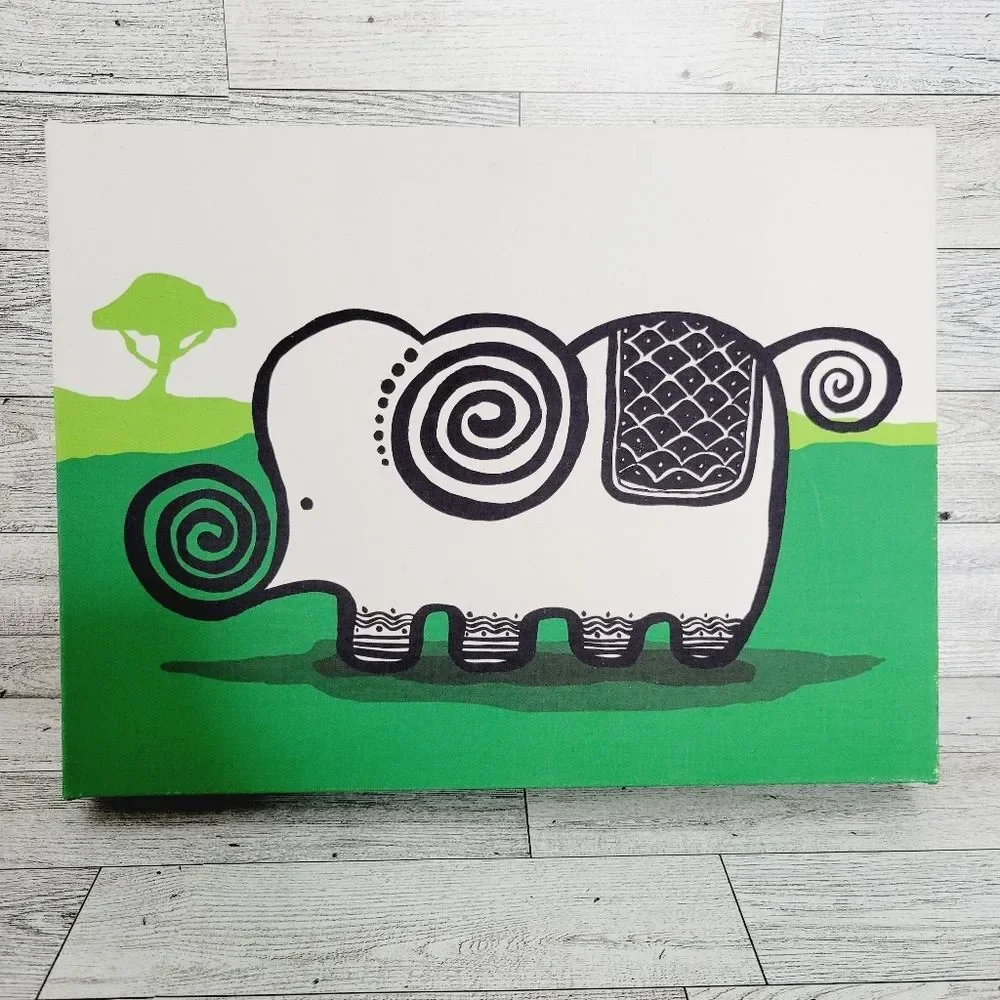 Wee Gallery 3-Piece Safari Animals Nursery Canvas Paintings Wall Art Decor 9x12